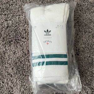 adidas x Noah White Crew Socks with Stripes